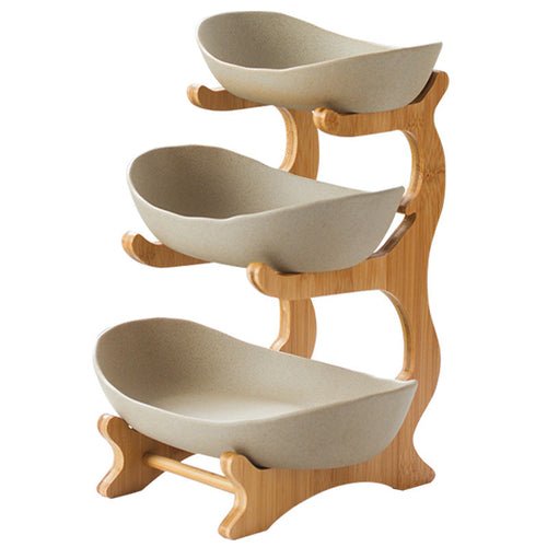 Nordic 3 - Tier Ceramic Fruit Tray – Porcelain Candy & Snack Stand - Shoprova