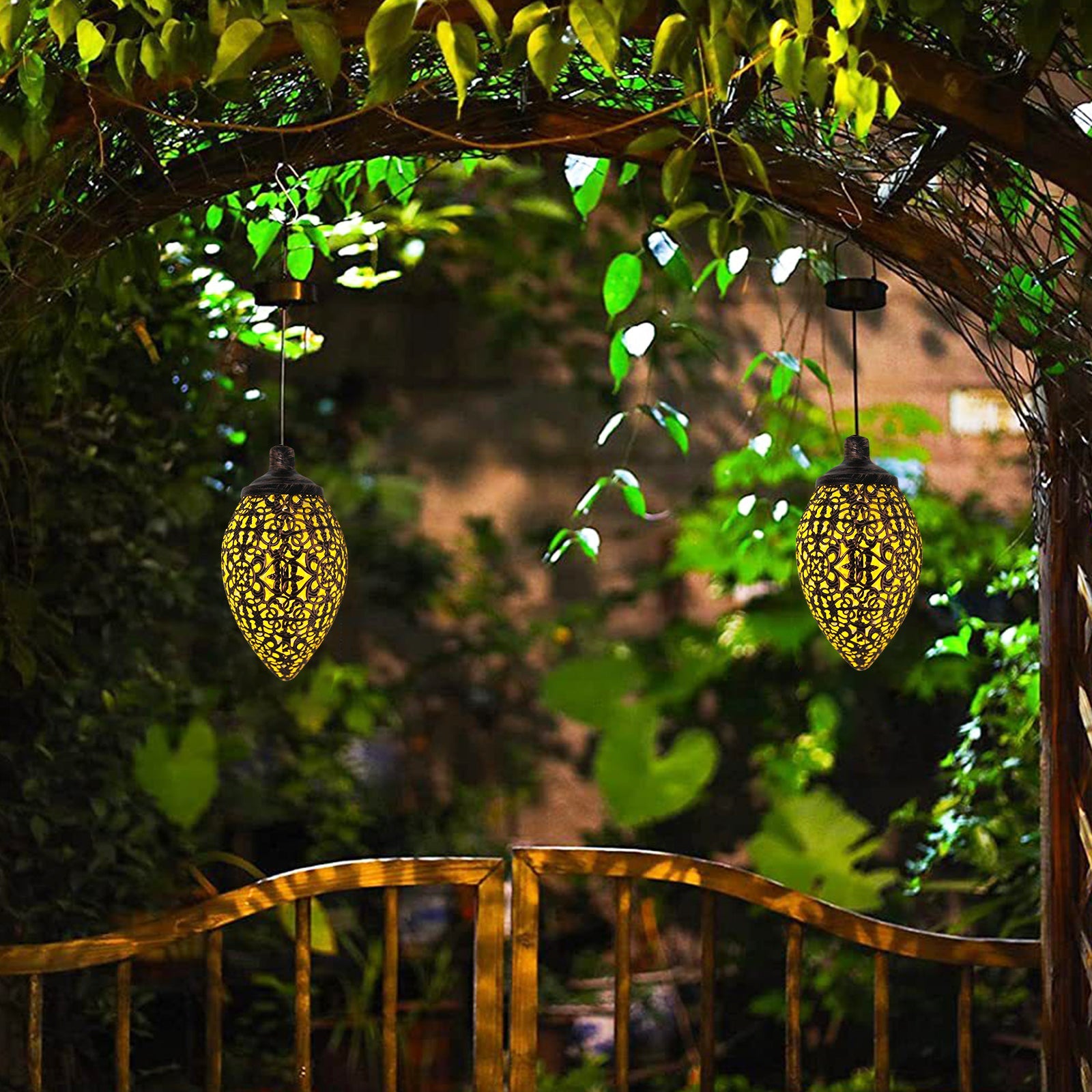 Solar Hanging LED Lantern Garland – Waterproof Outdoor Fairy Light - Shoprova