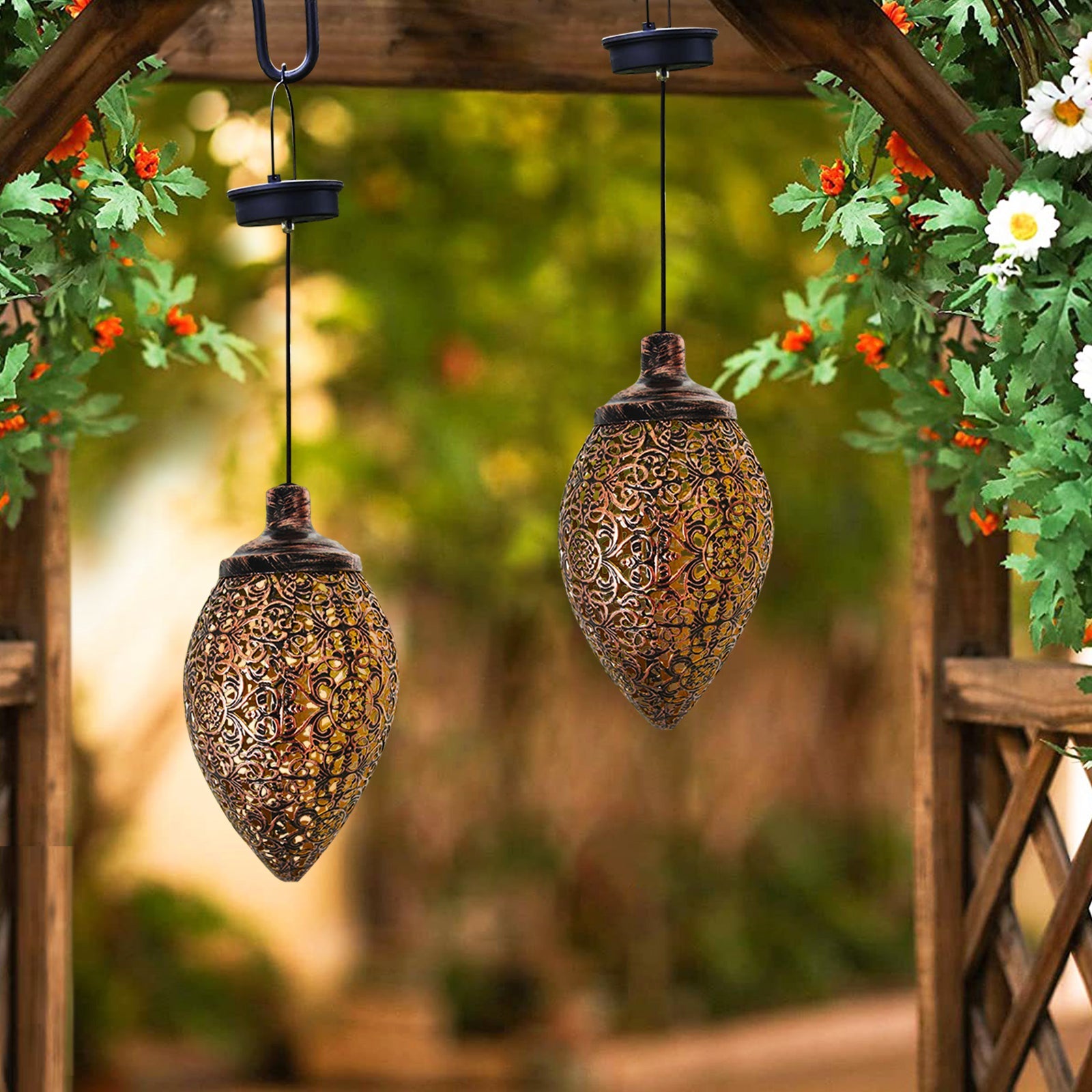 Solar Hanging LED Lantern Garland – Waterproof Outdoor Fairy Light - Shoprova