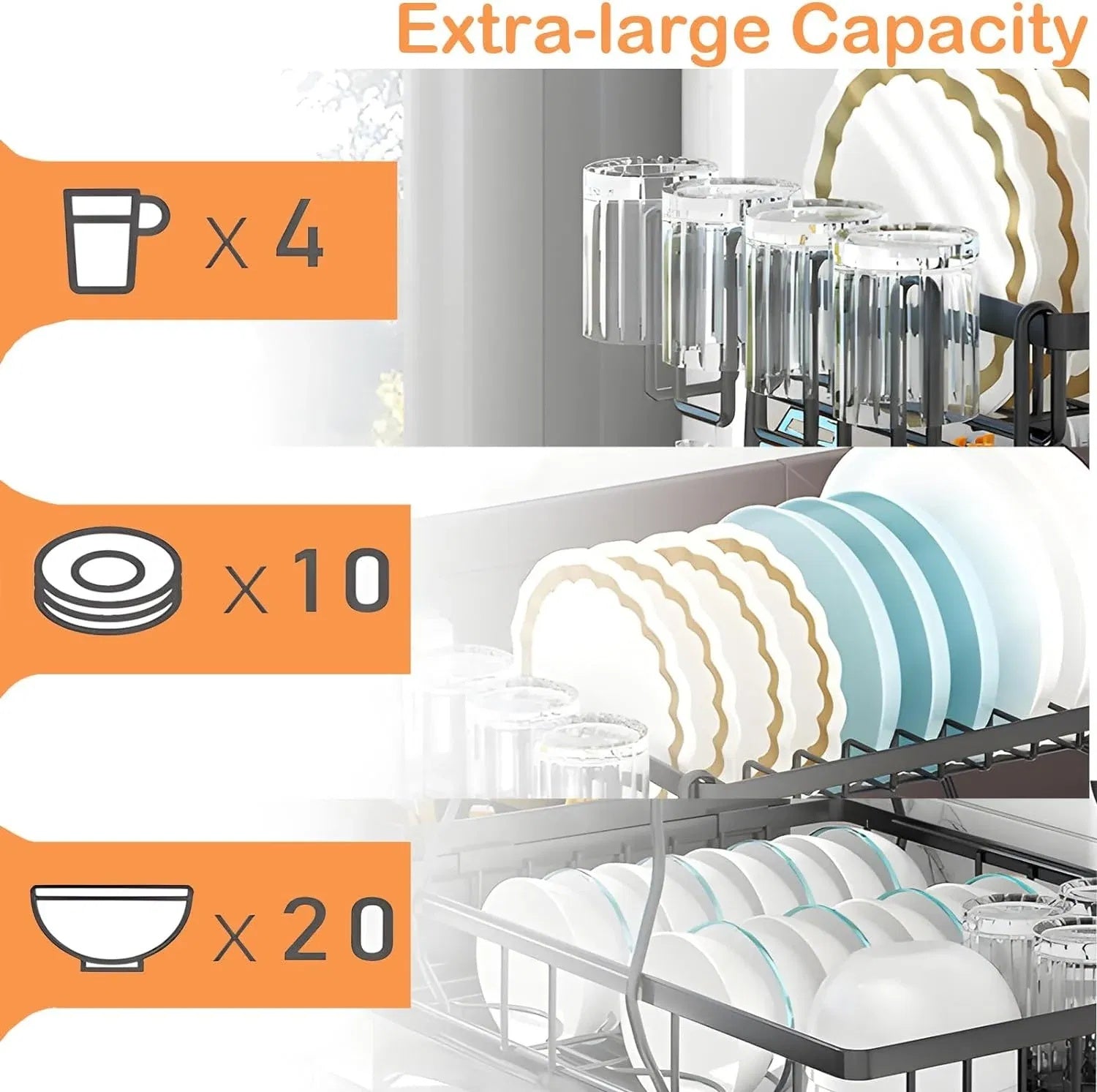 2 - Tier Stainless Steel Dish Drying Rack with Drainboard - Shoprova