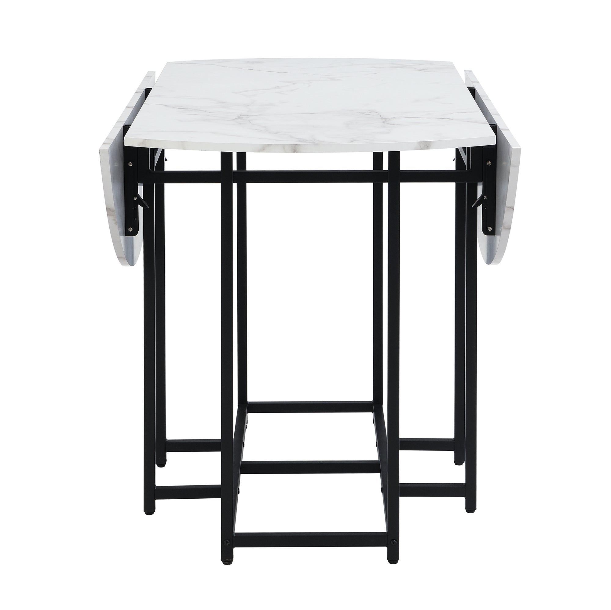 5 - Piece Space - Saving Dining Set – Round Extendable Table with 4 Chairs - Shoprova