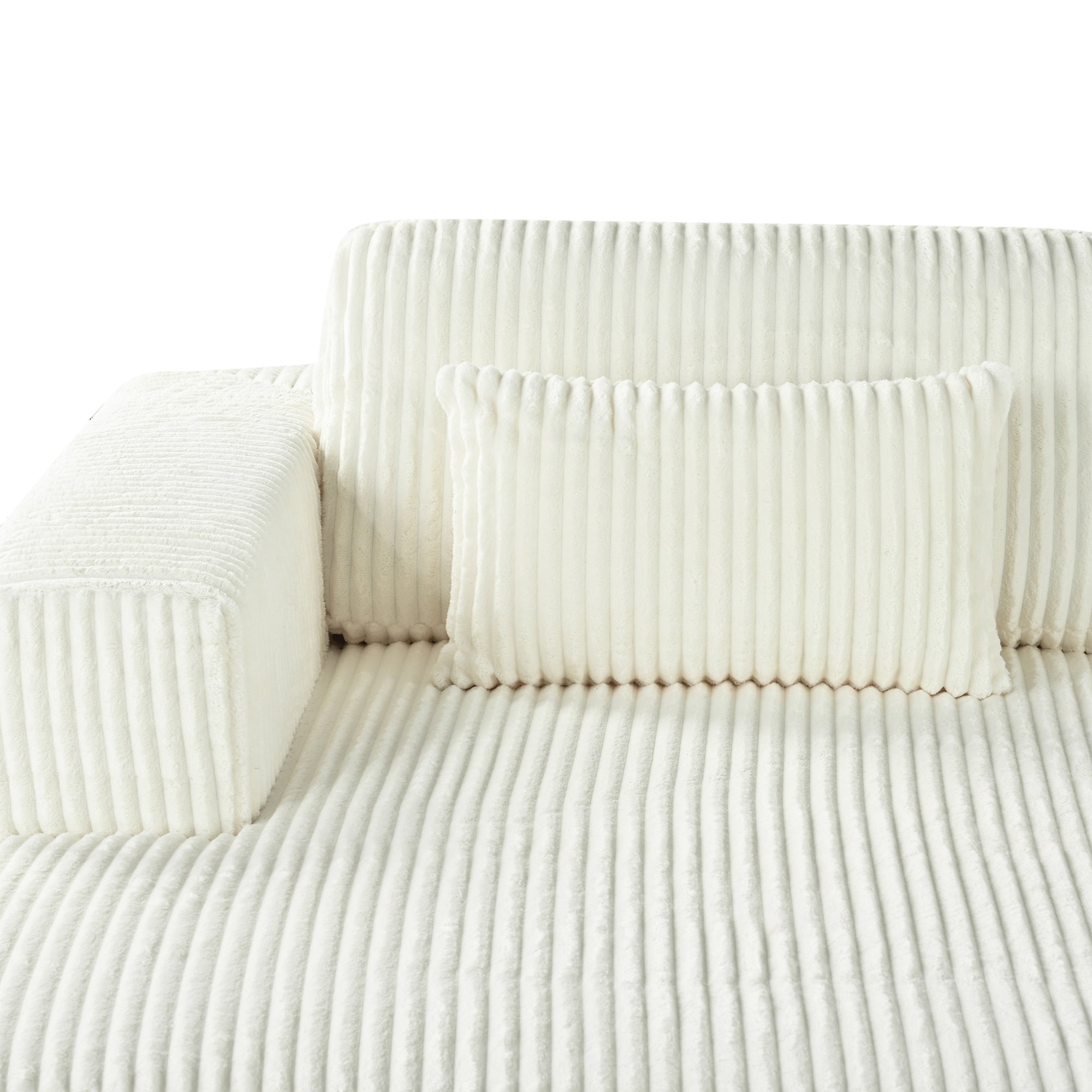 Convertible Corduroy 2‑Seater Sofa Bed with Split Lounger Design - Shoprova