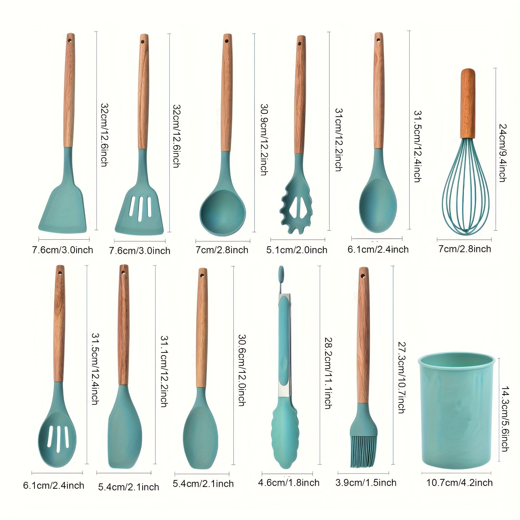 12 - Piece Silicone Kitchen Utensil Set with Holder - Shoprova