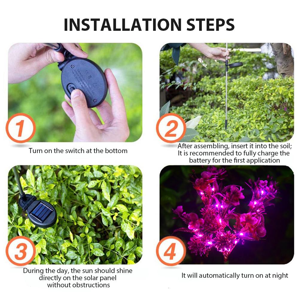 Solar Phalaenopsis Garden Lights – Orchid Flower Lamps (Set of 2) - Shoprova