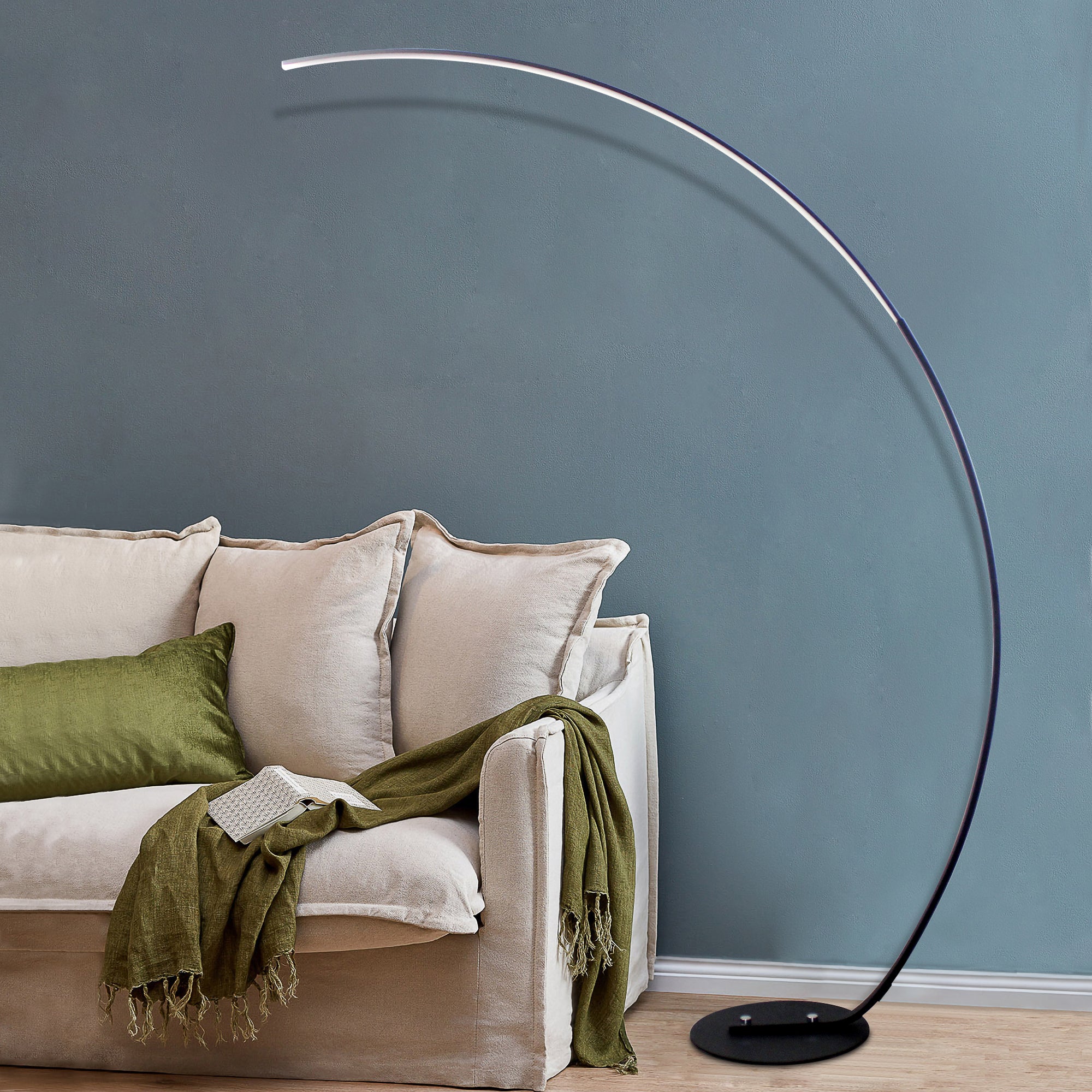 Modern Curve Dimmable LED Corner Floor Lamp with Remote - Shoprova