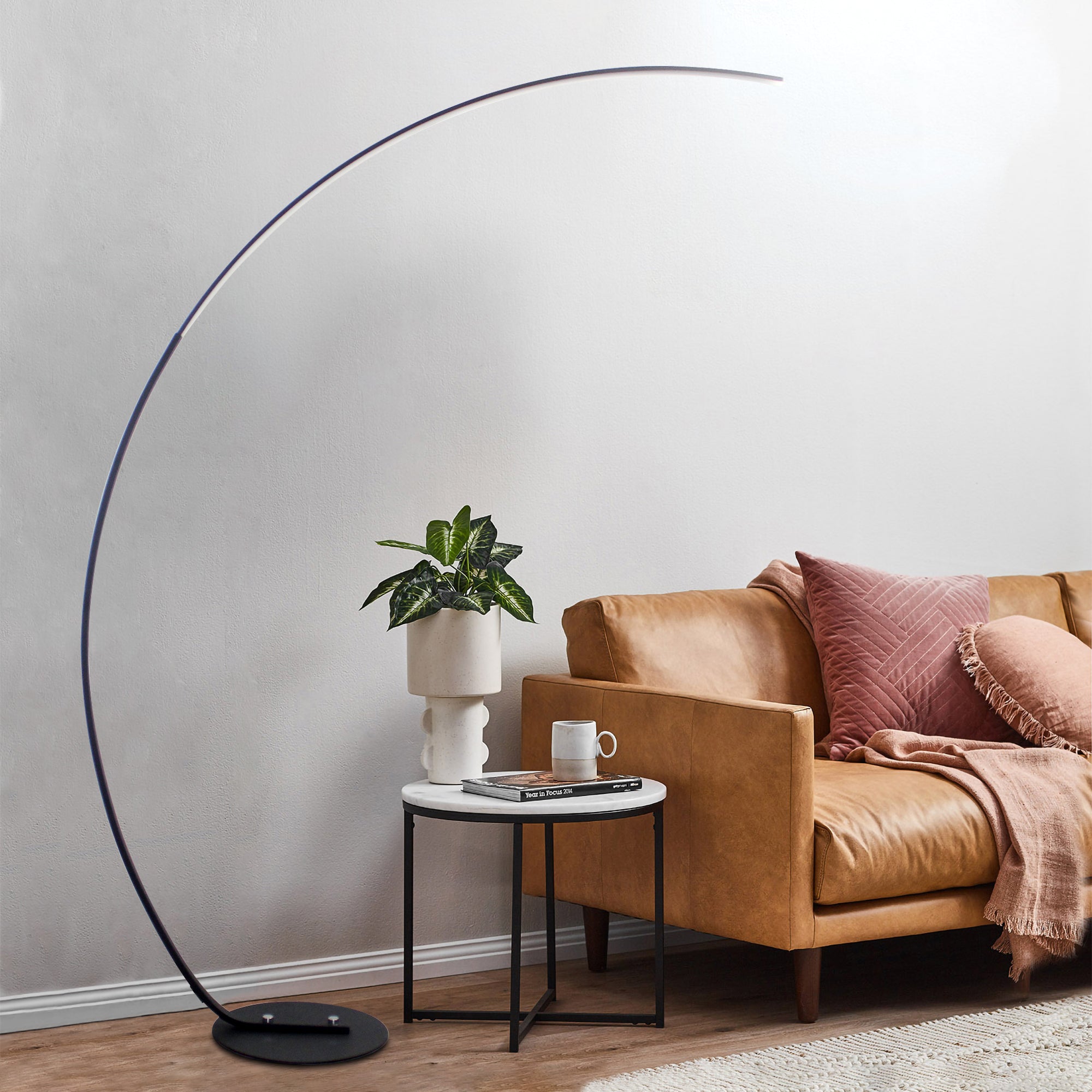 Modern Curve Dimmable LED Corner Floor Lamp with Remote - Shoprova