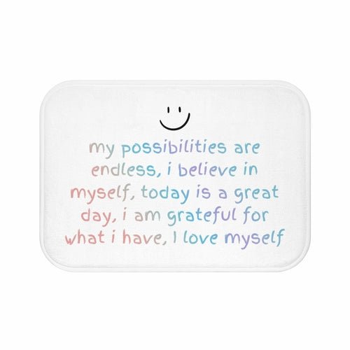 Positive Affirmation Bath Mat – Anti - Slip, 24x17" Microfiber - Shoprova