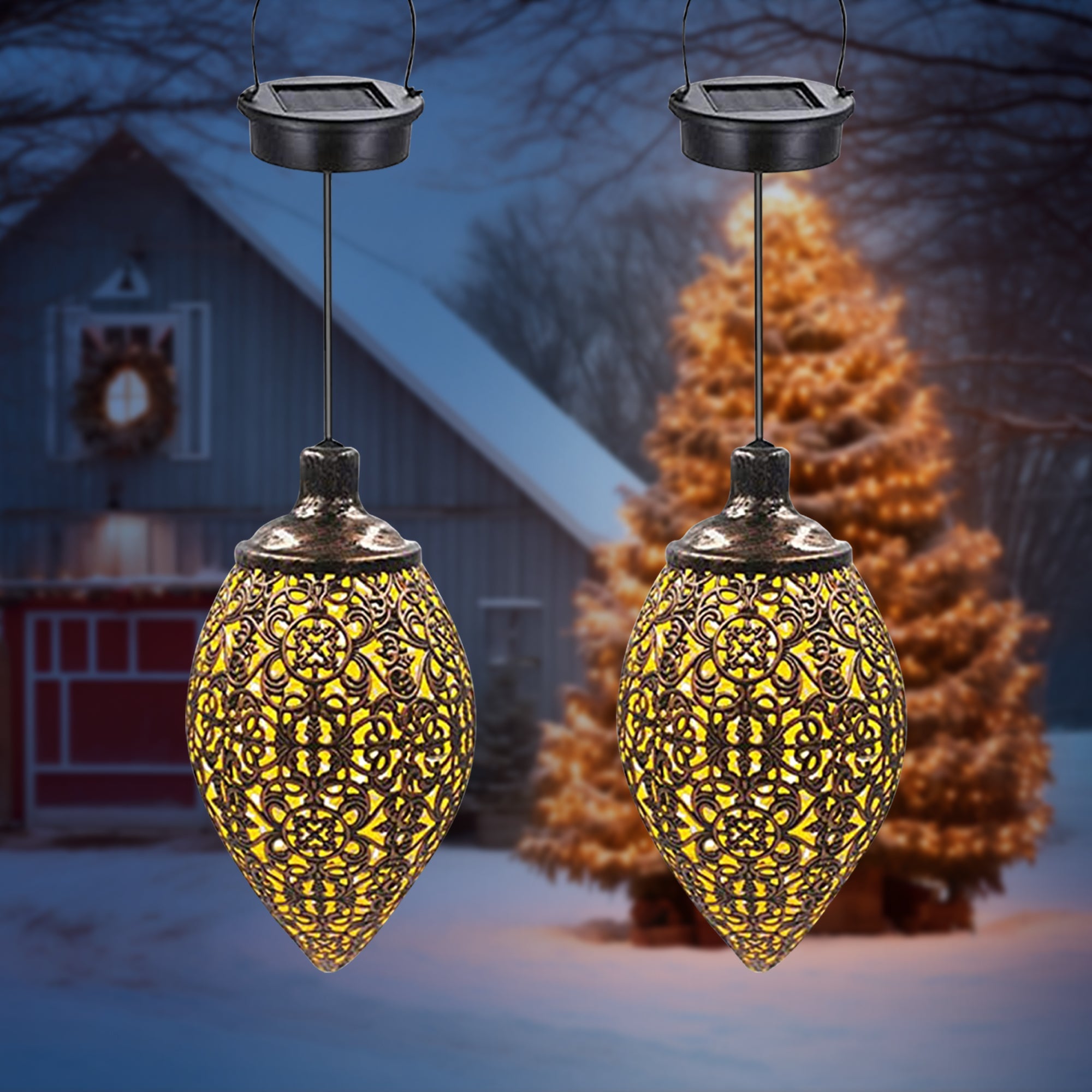 Solar Hanging LED Lantern Garland – Waterproof Outdoor Fairy Light - Shoprova