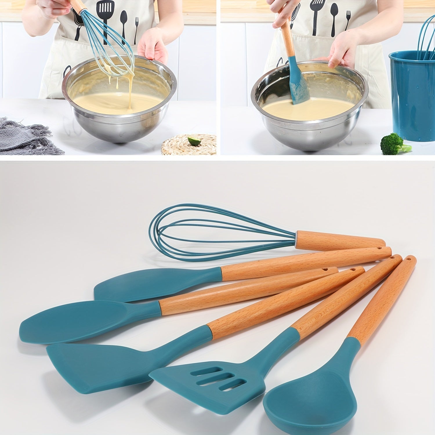 12 - Piece Silicone Kitchen Utensil Set with Holder - Shoprova