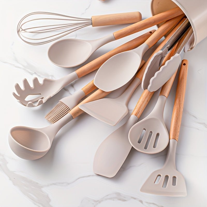 12 - Piece Silicone Kitchen Utensil Set with Holder - Shoprova