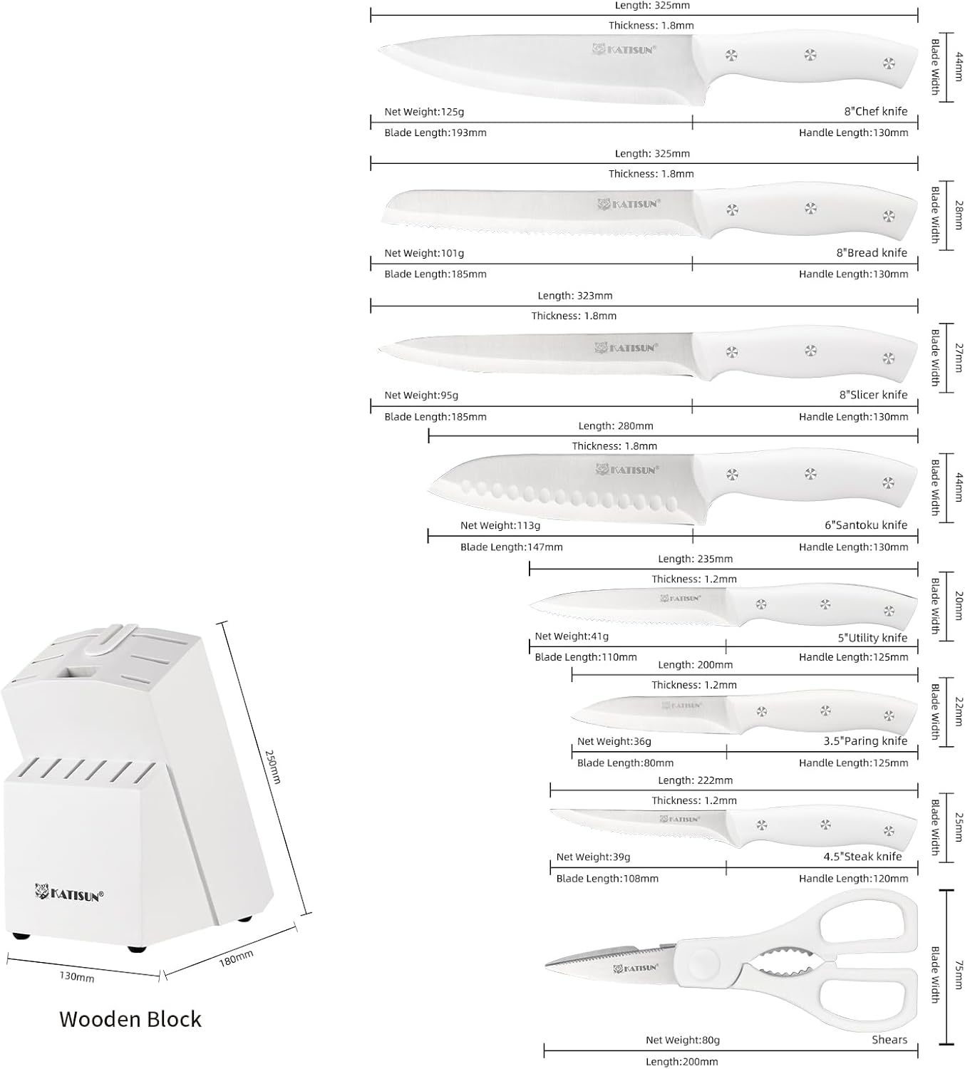 15 - Piece High Carbon Stainless Steel Kitchen Knife Set - Shoprova