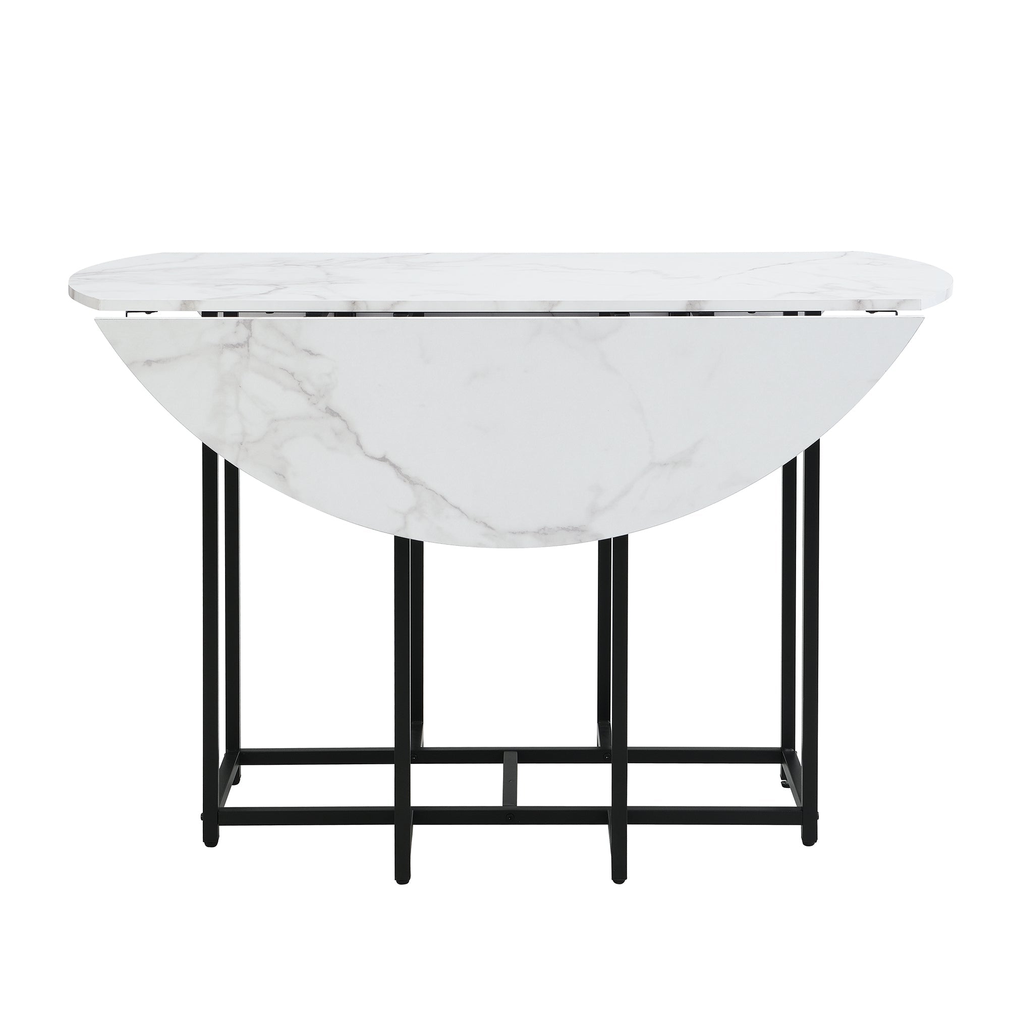 5 - Piece Space - Saving Dining Set – Round Extendable Table with 4 Chairs - Shoprova