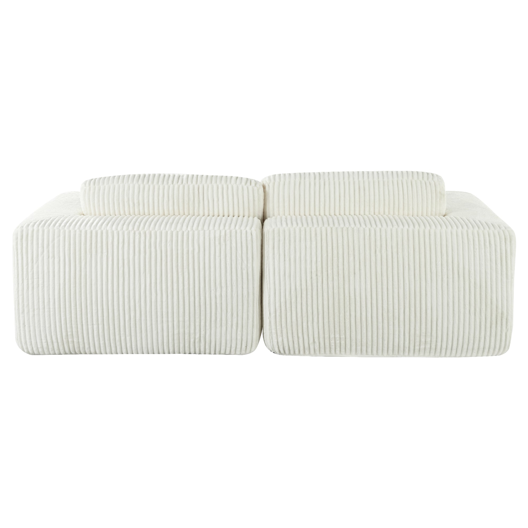 Convertible Corduroy 2‑Seater Sofa Bed with Split Lounger Design - Shoprova