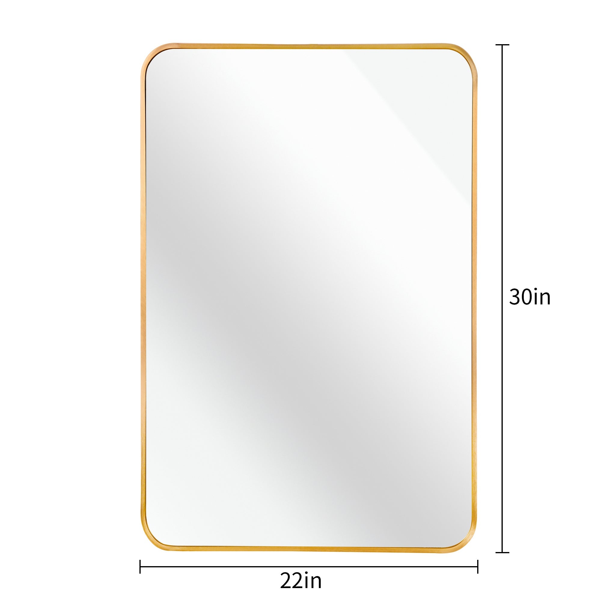 Gold Metal Framed Rectangular Wall Mirror – 22"x30" Bathroom Vanity Mirror - Shoprova