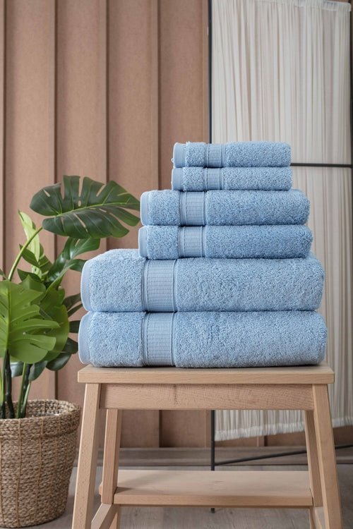 Turkish Cotton Bath Towel Set of 6 – Ultra Soft & Absorbent - Shoprova