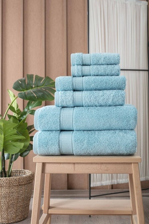 Turkish Cotton Bath Towel Set of 6 – Ultra Soft & Absorbent - Shoprova