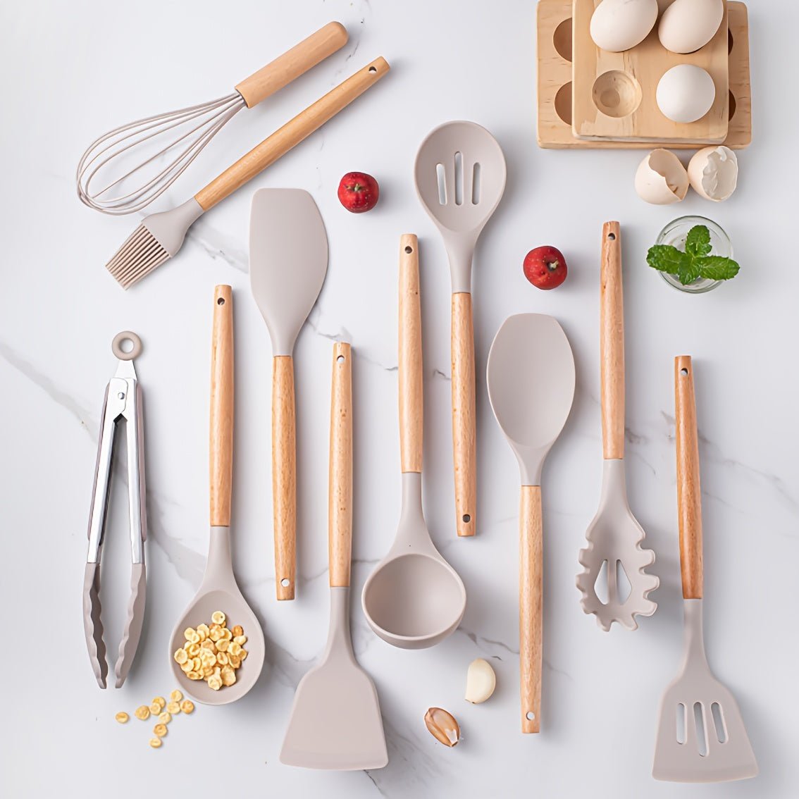12 - Piece Silicone Kitchen Utensil Set with Holder - Shoprova