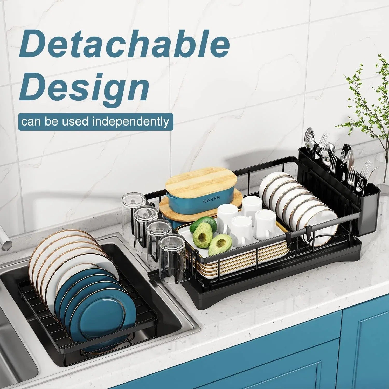 2 - Tier Stainless Steel Dish Drying Rack with Drainboard - Shoprova