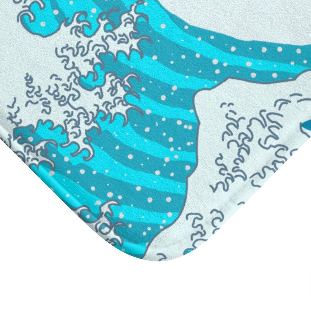 Waves Bath Mat – 24"x17" Soft Microfiber Rug with Anti - Slip Backing - Shoprova