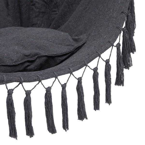 Boho Hanging Chair with Fringe & Cushions – Foldable Swing Seat - Shoprova
