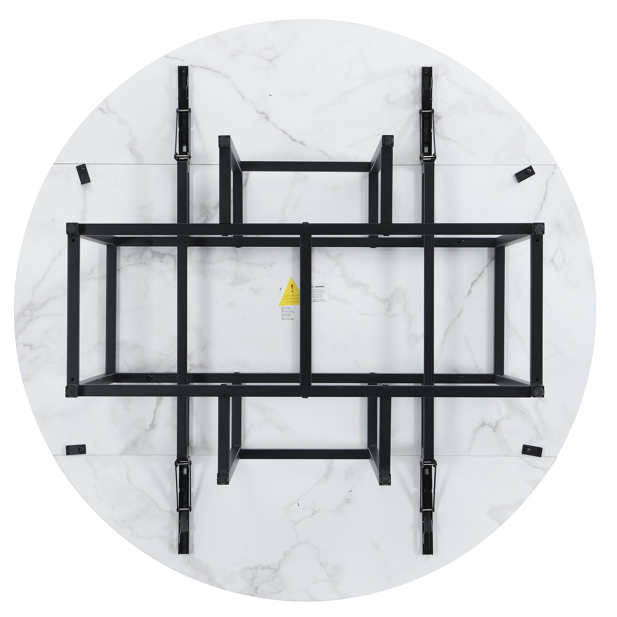 5 - Piece Space - Saving Dining Set – Round Extendable Table with 4 Chairs - Shoprova