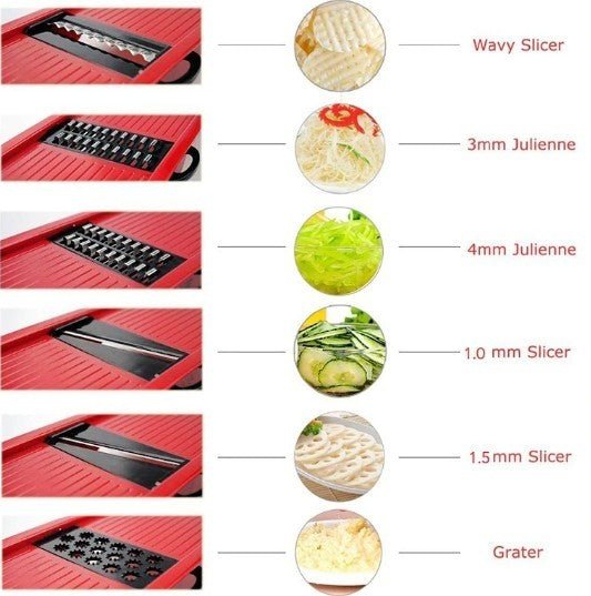 6 - Blade Stainless Steel Vegetable Cutter – Multi - Functional Slicer - Shoprova