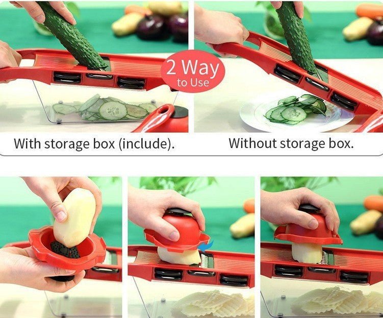 6 - Blade Stainless Steel Vegetable Cutter – Multi - Functional Slicer - Shoprova