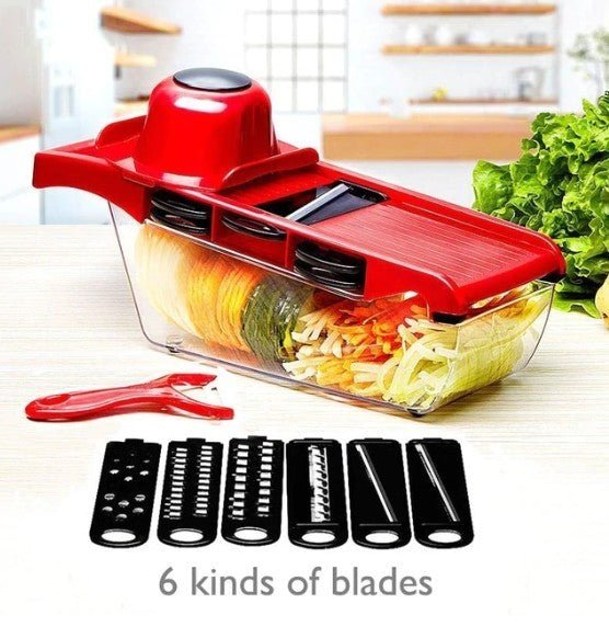 6 - Blade Stainless Steel Vegetable Cutter – Multi - Functional Slicer - Shoprova
