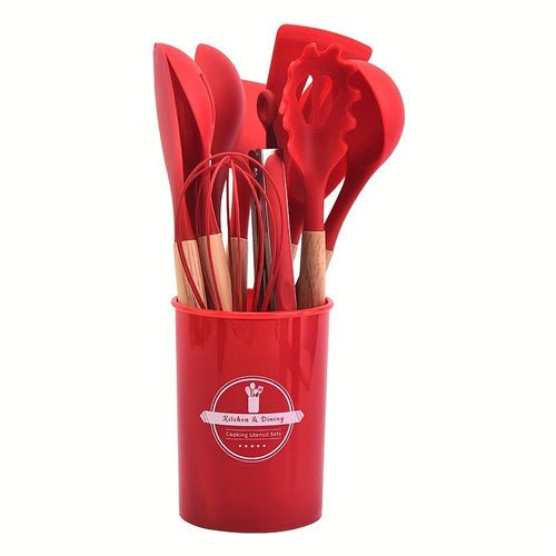 12 - Piece Silicone Kitchen Utensil Set with Holder - Shoprova